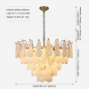 alabaster chandelier, natural spanish alabaster pendant light with antique brass finish, luxury round hanging light fixture for dining room, living room, foyer, bedroom, 32 inch, gold